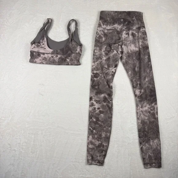 Lululemon Align High-Rise Leggings Size 4 & Align Shine Bra Size 6 Diamond Dye - Picture 4 of 11